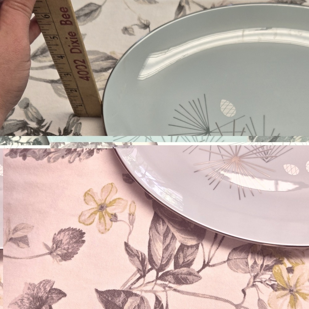 Franciscan Silver Pine Oval Ceramic Platter Gray Glossy Made in California USA - Picture 6 of 6